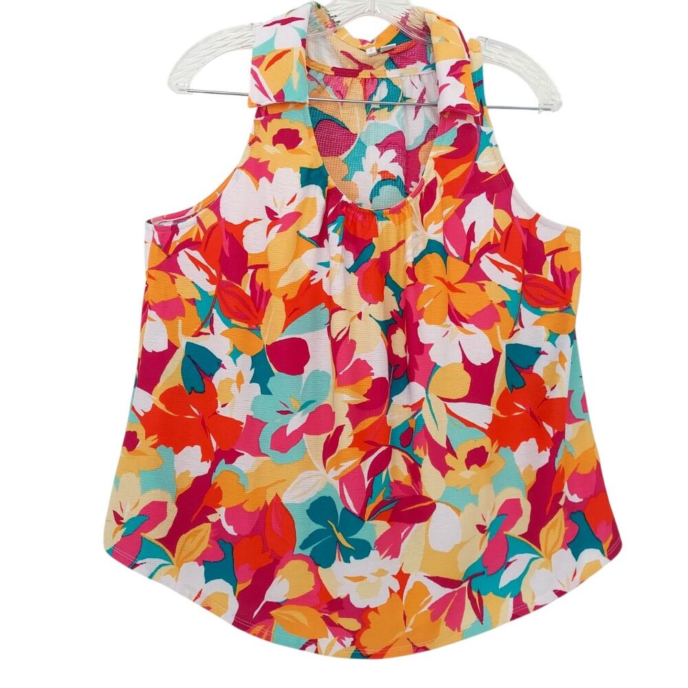 Cato Top Sleeveless Tropical Floral Size Large Colorful